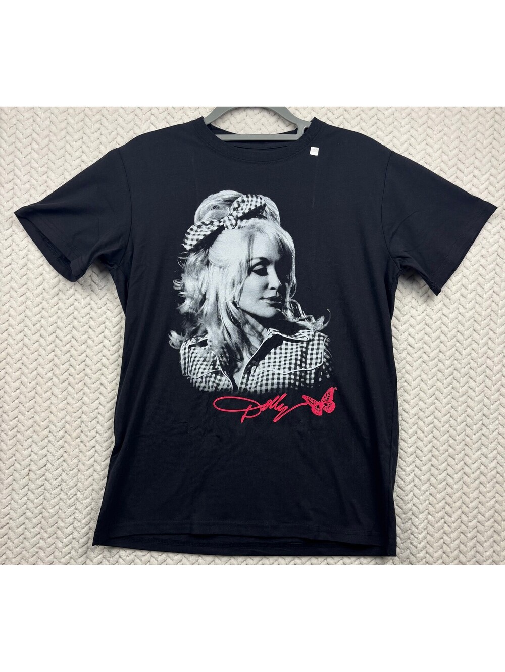 Dolly Parton Crew Tee Black Graphic T-Shirt Medium Cotton Polyester